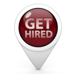 Get hired pointer icon on white background
