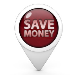 Save money pointer icon on white background