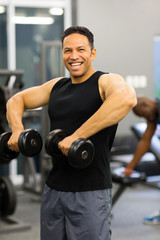 man exercise with dumbbells