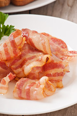 hot fried bacon