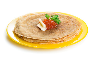 Pancakes with caviar