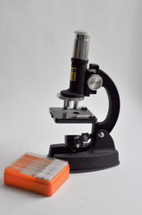The microscope on a white background.