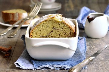 Banana cake with cinnamon.