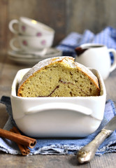 Banana cake with cinnamon.