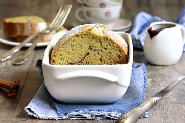 Banana cake with cinnamon.