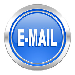 email icon, blue button