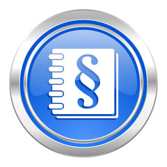 law icon, blue button