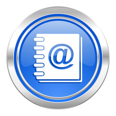 address book icon, blue button