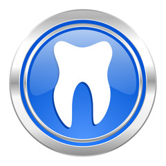 tooth icon, blue button