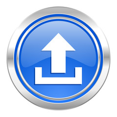 upload icon, blue button