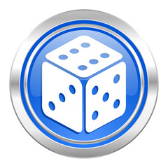 casino icon, blue button, hazard sign