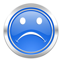 cry icon, blue button