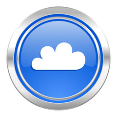 cloud icon, blue button, waether forecast sign