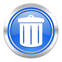 recycle icon, blue button, recycle bin sign