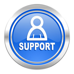 support icon, blue button