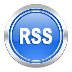 rss icon, blue button