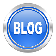 blog icon, blue button