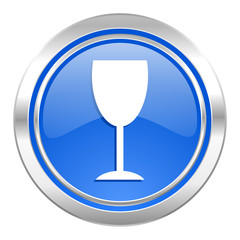 alcohol  icon, blue button, glass sign