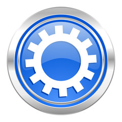 gears icon, blue button, options sign