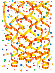 Confetti background with serpentine