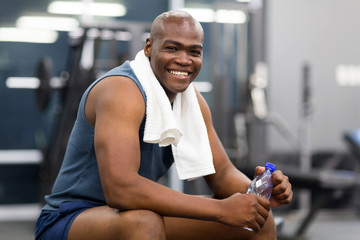 african american man resting after workout