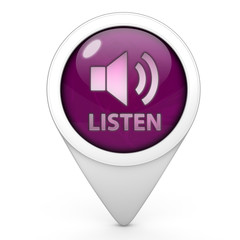 music pointer icon on white background