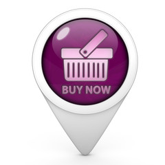 Buy now pointer icon on white background