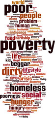 Obraz premium Poverty word cloud concept. Vector illustration