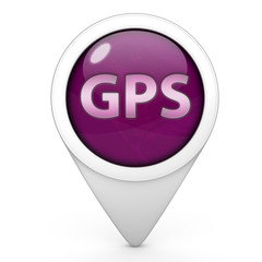 Gps pointer icon on white background