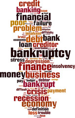 Obraz premium Bankruptcy word cloud concept. Vector illustration