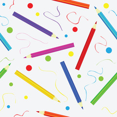 Seamless texture with  pencils. Template for design