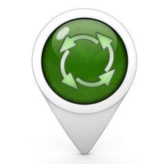 recycle pointer icon on white background