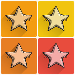 Set of drawn star icon