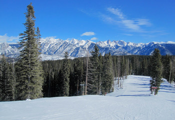 Ski hill in the Rocky Mountains