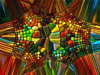 Zelfklevend Fotobehang Illusion of Stained Glass © agsandrew