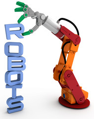 Robot arm technology robots word stack