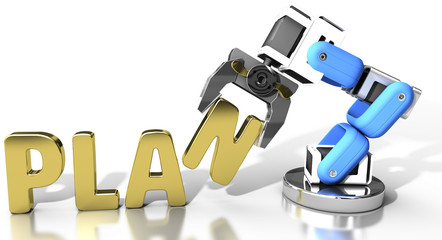 Robot arm technology idea word concept