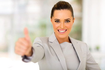 business executive giving thumb up