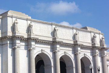 Fototapeta na wymiar Facade of the Union Station Building in Washington DC