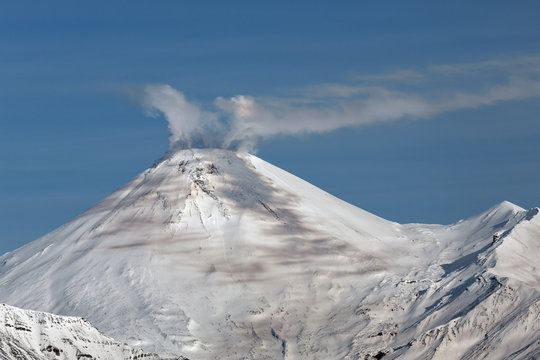 Avachinsky Volcano - active volcano. Russia, Kamchatka Peninsula