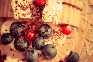 ice cream and berry fruit