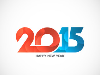 Colorful text design of happy new year 2015