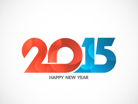 Colorful text design of happy new year 2015