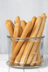 Breadsticks in jar