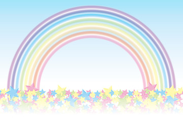 #Background #wallpaper #Vector #Illustration #design #free #free_size #charge_free #colorful #color rainbow,show business,entertainment 背景素材壁紙(積もった星と虹, 星屑, キラキラ星,キラ星,星の模様,放射状,星,星模様,虹,虹色,レインボー,七色)