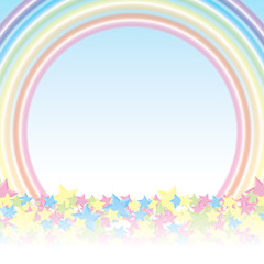 #Background #wallpaper #Vector #Illustration #design #free #free_size #charge_free #colorful #color rainbow,show business,entertainment 背景素材壁紙(積もった星と虹, 星屑, キラキラ星,キラ星,星の模様,放射状,星,星模様,虹,虹色,レインボー,七色)