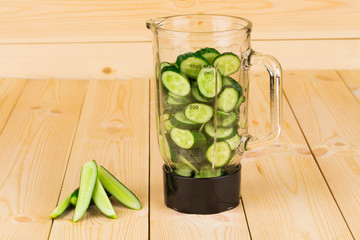 Pitcher with cucumbers