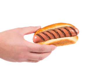 Hotdog with grilled sausage