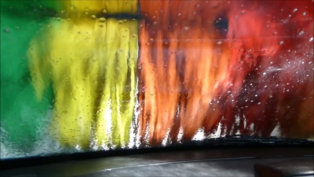 Driver seat point of view in car wash footage part 3 of 3