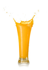 Mango Juice Splash in A Glass